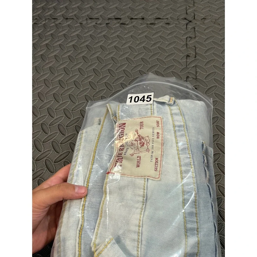 True‎ Religion Geno Relaxed Slim Mens 42 Light Blue Flap Pocket Denim Jeans